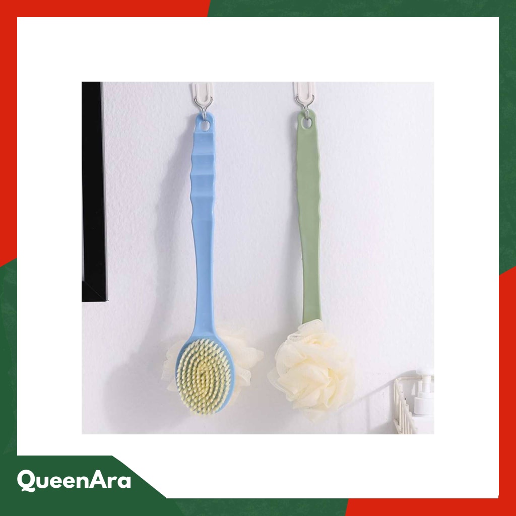 TREESMILE Sikat Mandi Bath Brush Back Rubbing with Shower Puff LF7300