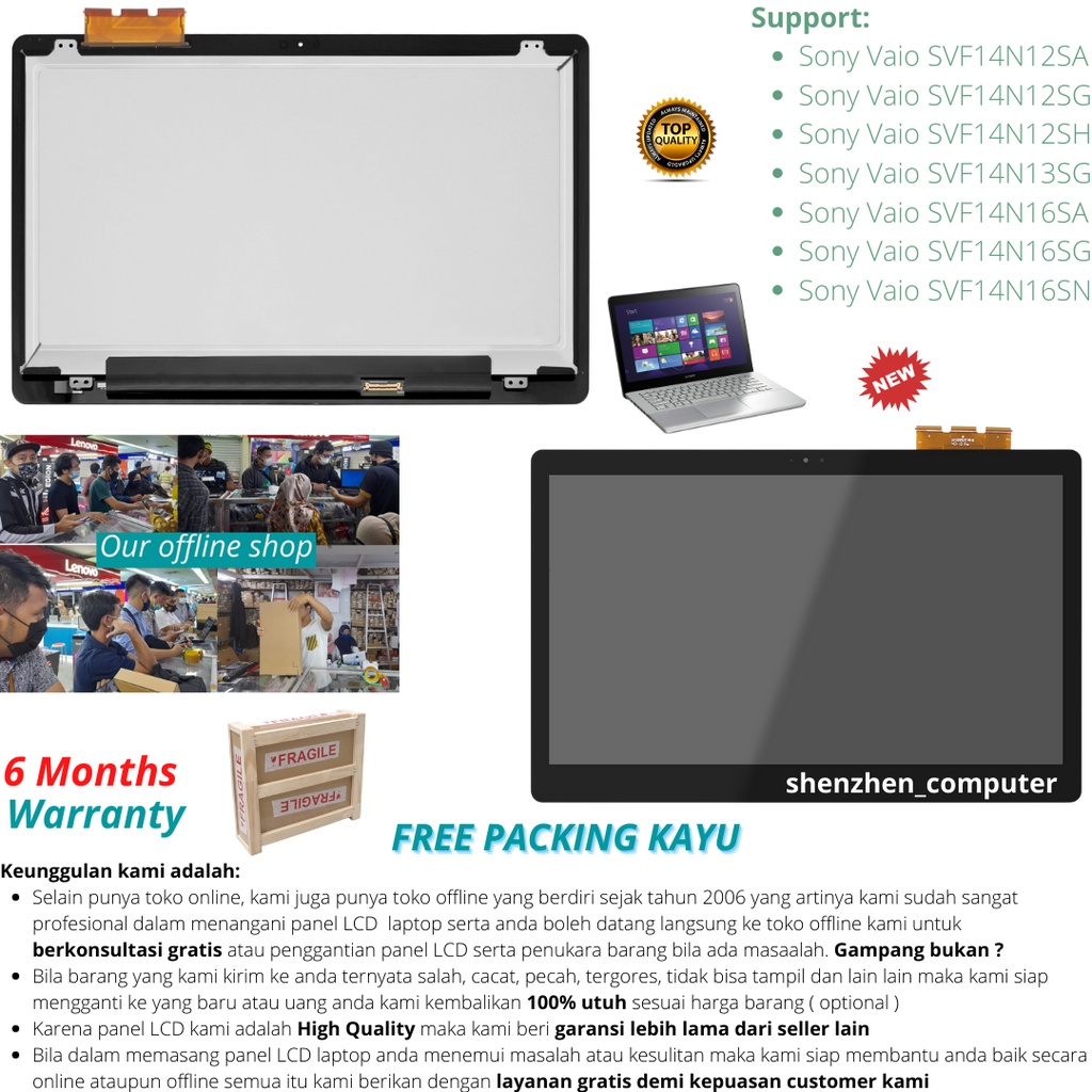 LCD Touch screen Sony Vaio SVF14N12SA SVF14N12SG SVF14N12SH SVF14N13SG SVF14N16SA SVF14N16SG SVF14N1