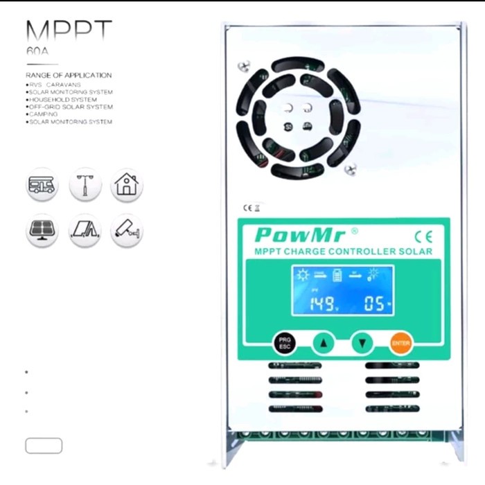 mppt 60A powmr 60A 12 24 36 48V panel surya solar panel SCC