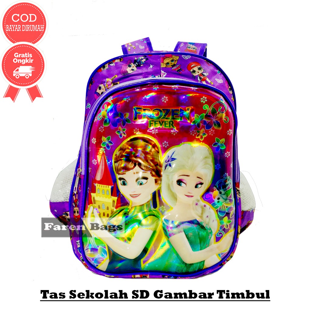 Tas Ransel Sekolah Anak SD 3D EMBOSS TIMBUL Karakter Kartun embosh