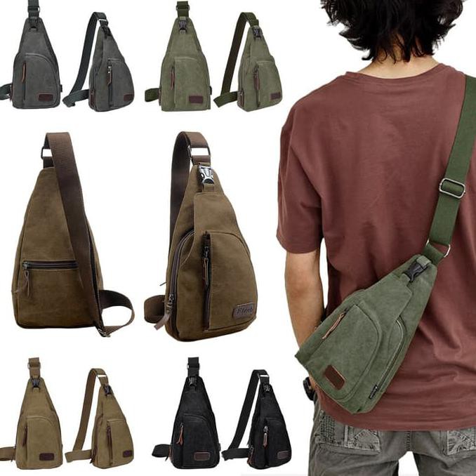 Diskon Tas Selempang Pria Kanvas Kecil Sandang Mens Small Canvas Crossbodybag Terbaru