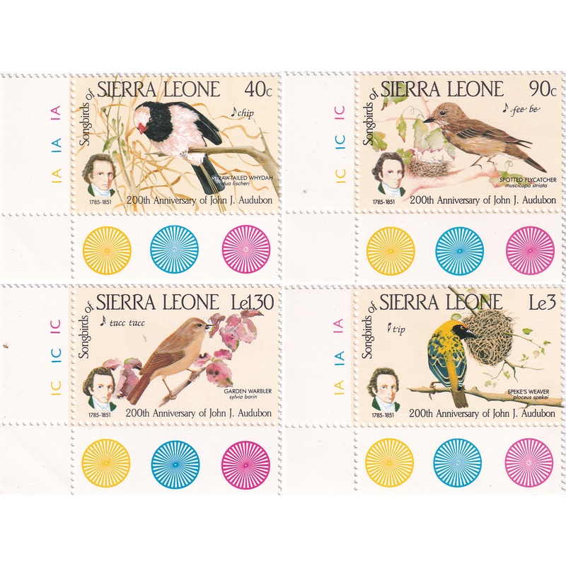 

Prangko Sierra Leone 1985 - Birds - The 200th Anniversary of the Birth of John J. Audubon, 1785-1851
