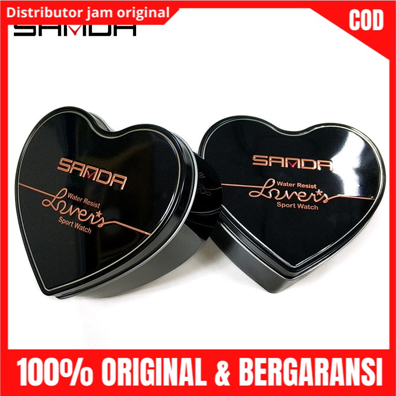 Kotak Jam Tangan SANDA Bahan kaleng Bentuk Metal Love hati dan segi 6