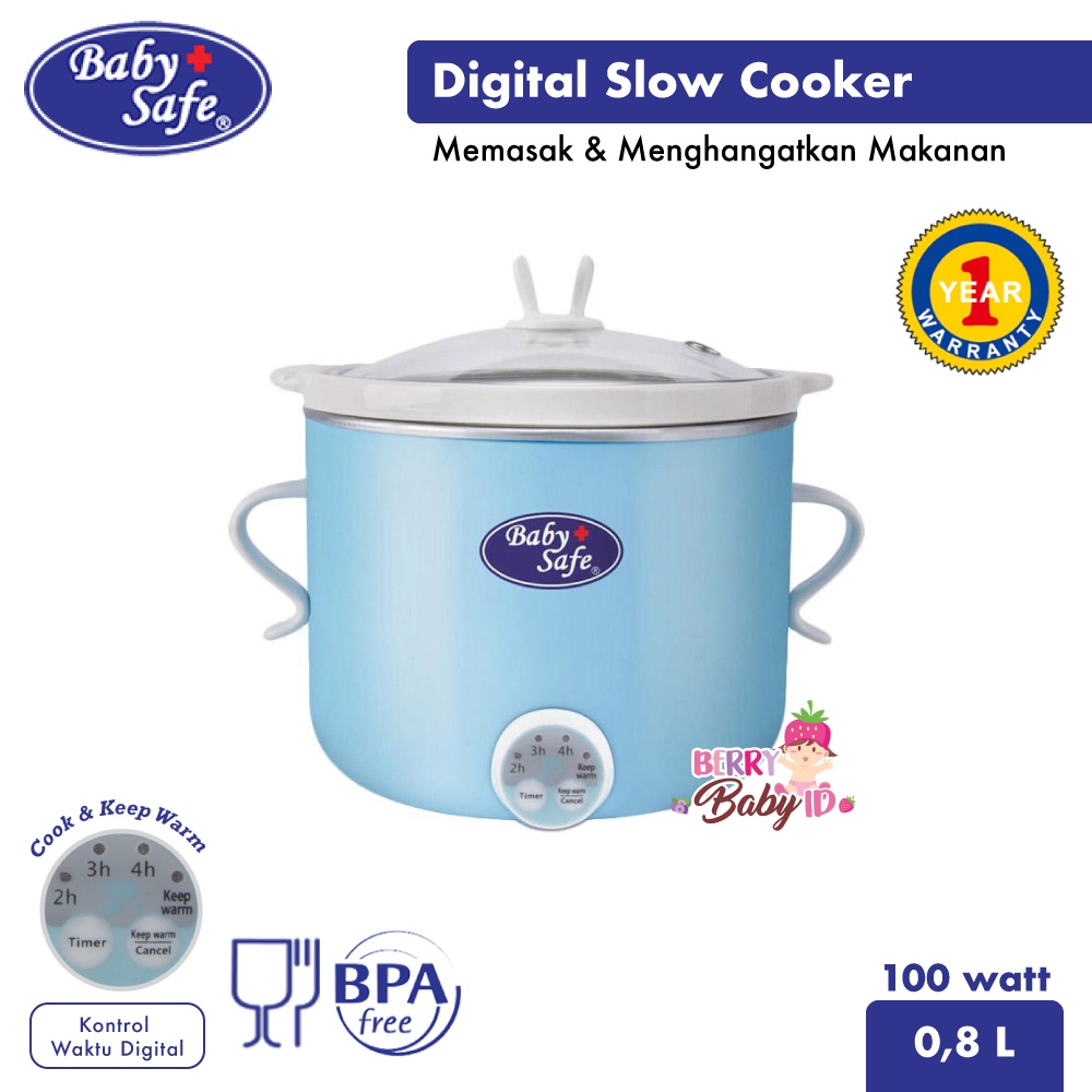 Baby Safe Digital Slow Cooker Multifungsi LB007 Perlengkapan MPASI BBS034 Berry Mart