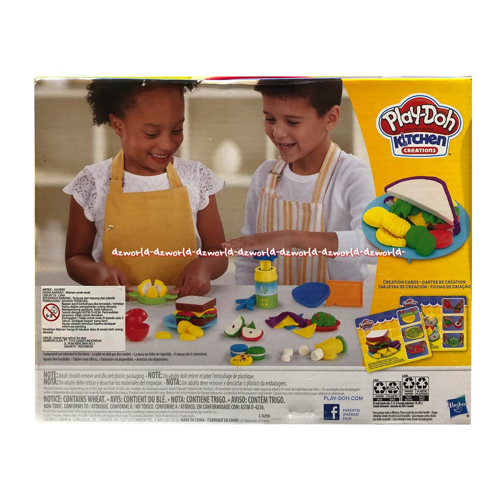 Play-Doh Kitchen Creations Fun Time Lunch Box Mainan Playdoh Bentuk Sandwich