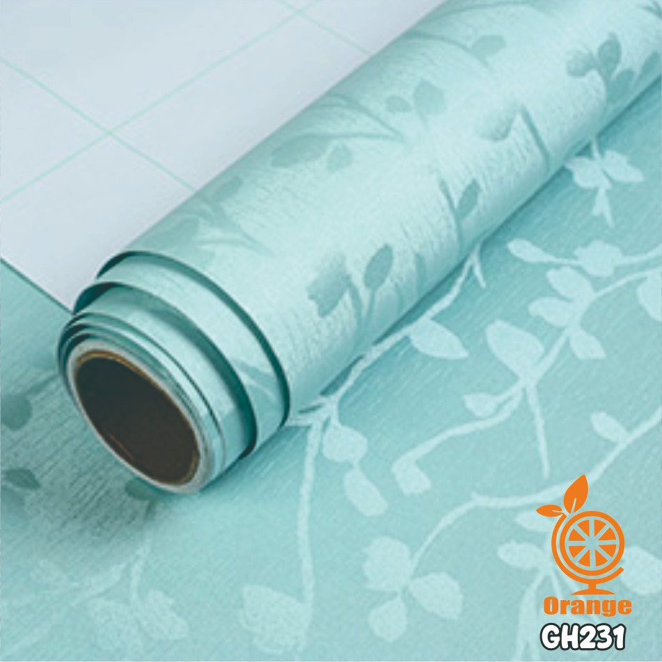 Wallpaper Dinding 10 meter murah stiker dinding Motif Bunga dan Polos wallpaper 3d Premium Quality Size 45cm X 10M WHFURNITURE-GH231