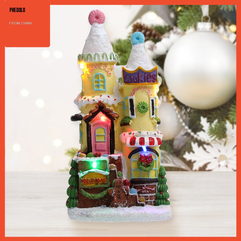 [In Stock] Resin Christmas Snow House Artificial Tree Xmas Village for Home Decoration A