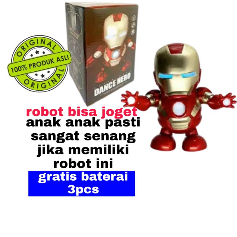 Robot iron-man Dance robot mainan anak Mainan avengers robot avengers robot dance dance robot Hero
