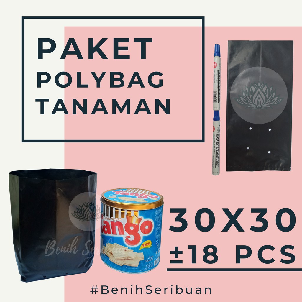 Paket Polybag 30x30 Plastik Polibag Tanaman Besar Polibek Tebal 30 x 30 Pot Bibit Sayuran Bunga Buah