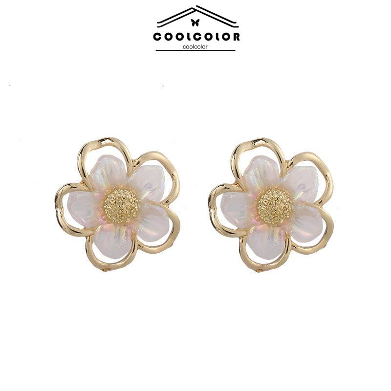 COD✨Anting Bunga Korea Kecil Sepasang Flower Stud Earrings Emas Anting Tusuk Motif Vintage Fashion Impor Murah Aksesoris Wanita