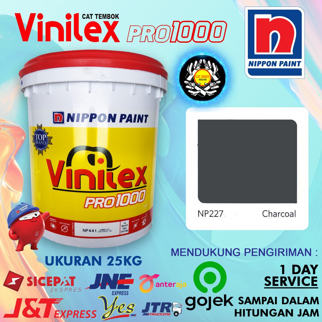 CAT AIR TEMBOK DINDING VINILEX 25 KG WARNA NP 227 CHARCOAL NP227 ABU TUA 25KG 20 KG INTERIOR EXTERIO