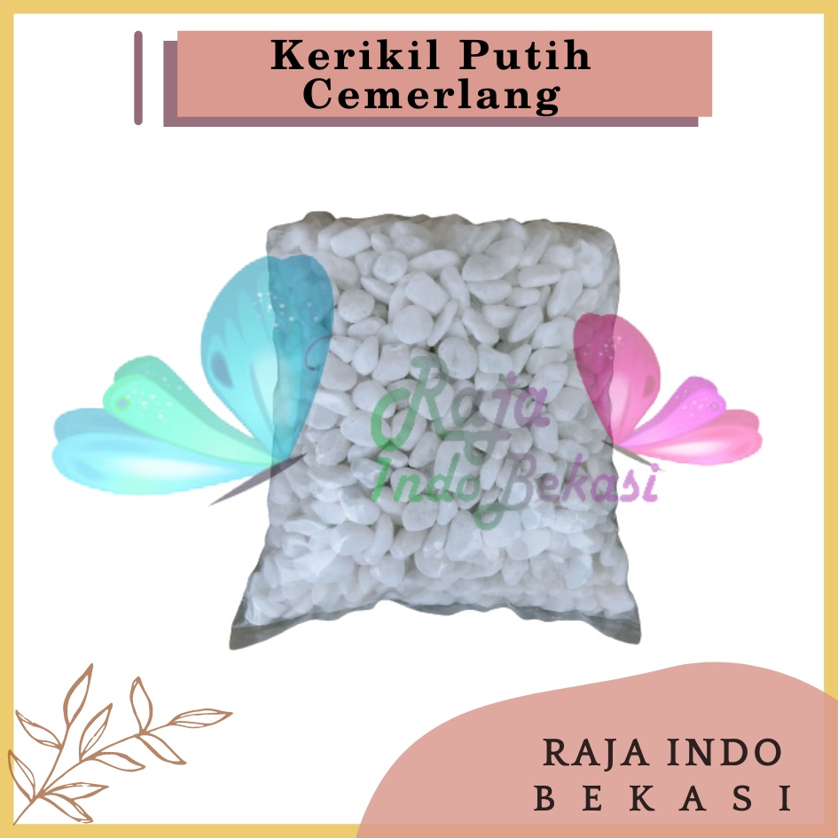 Batu Hias Putih Cemerlang 200 Gram 1kg - Batu Putih Italy Batu Kerikil Salju Hias Hiasan Putih Aquarium Tanaman Pot Taman