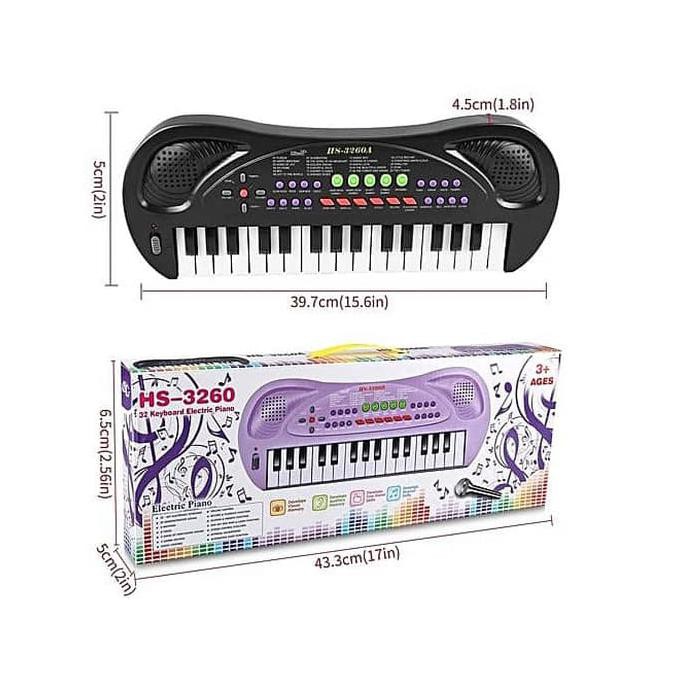 TERJAMIN AMAN Mainan Anak - 32 Keyboard Electric Piano Alat Musik Organ Hitam Murah