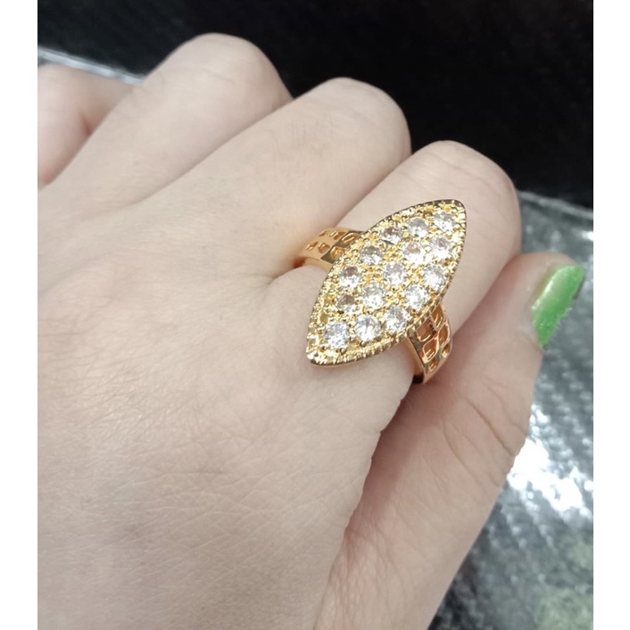 [tiara] cincin wanita / cincin dobel love / cincin lapis emas / cincin permata berloan