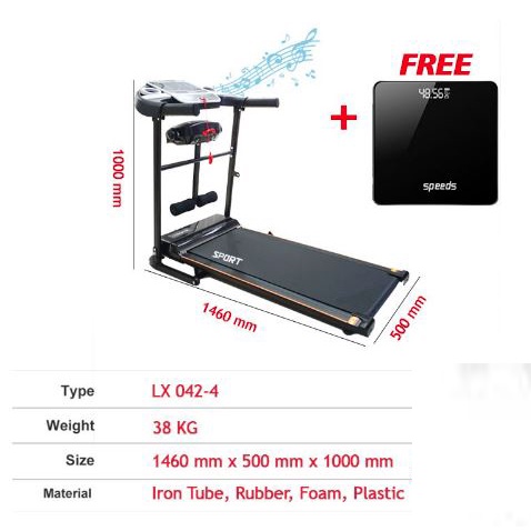 Treadmill Elektrik SPEEDS Alat Fitness Latihan Gym Equipment Running