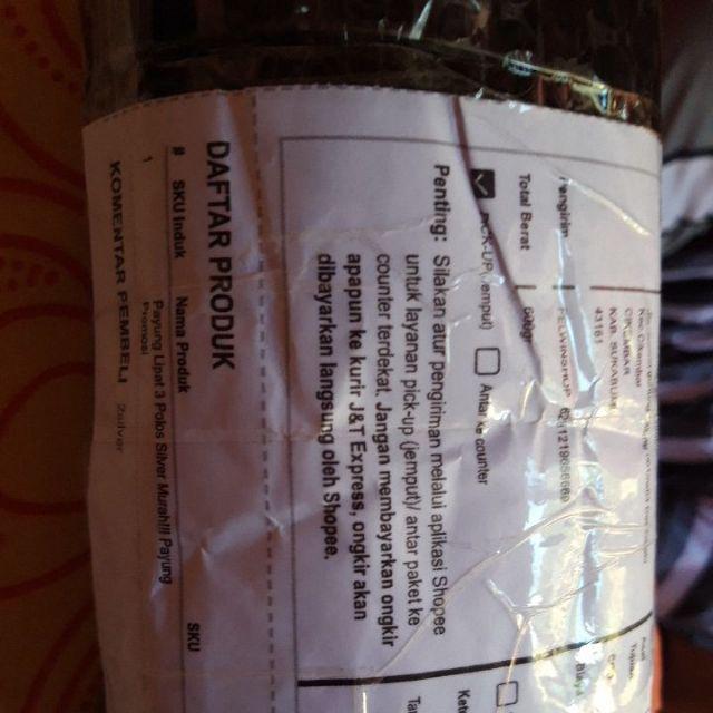 Payung Lipat 3 Polos Silver Murah!!! Payung Promosi