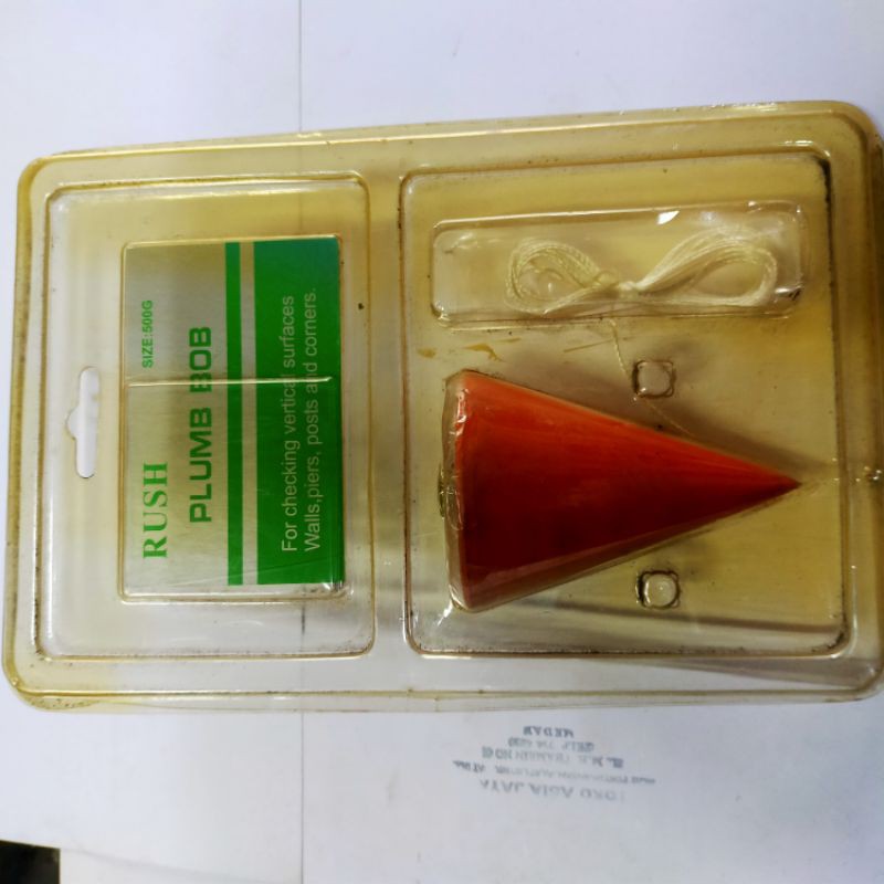 Lot tukang atau plumb bob ukuran 500gr merk Rush