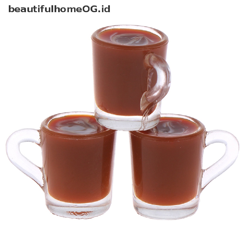 Mainan Miniatur Cangkir Kopi Skala 1: 12 Untuk Dekorasi Rumah Boneka