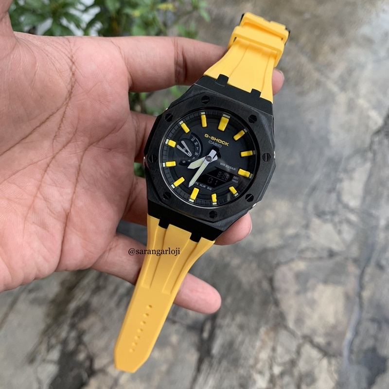 Jam Tangan Gshock Ga2100 Original Custom Index Yellow