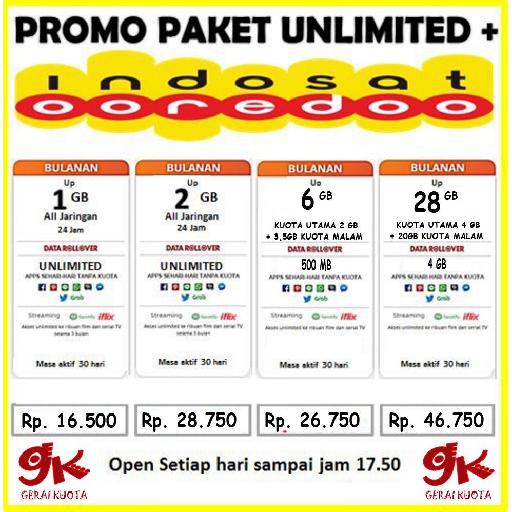 Kartu Internet Unlimited Terbaik / Paket Internet Indosat ...