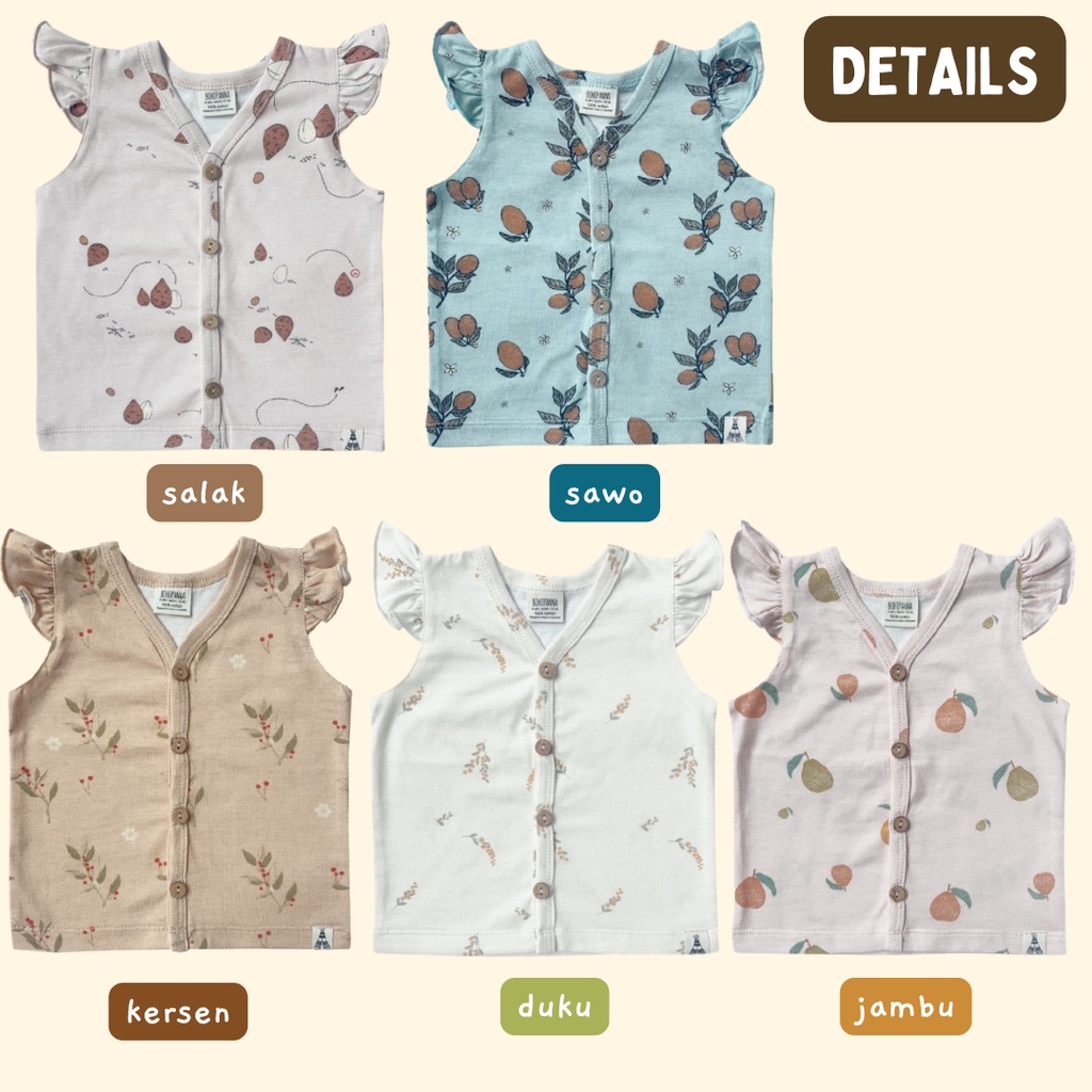 Bohopanna Ruffle Top Print  - Atasan Renda Anak Perempuan 0-6, 6-12 bulan, 1, 2 tahun Boho Baby Bohobaby