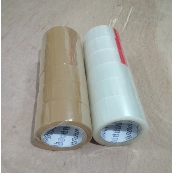 

Lakban Packing Lebar 5 cm Panjang 100 yard Isi 6rol - Coklat & Putih