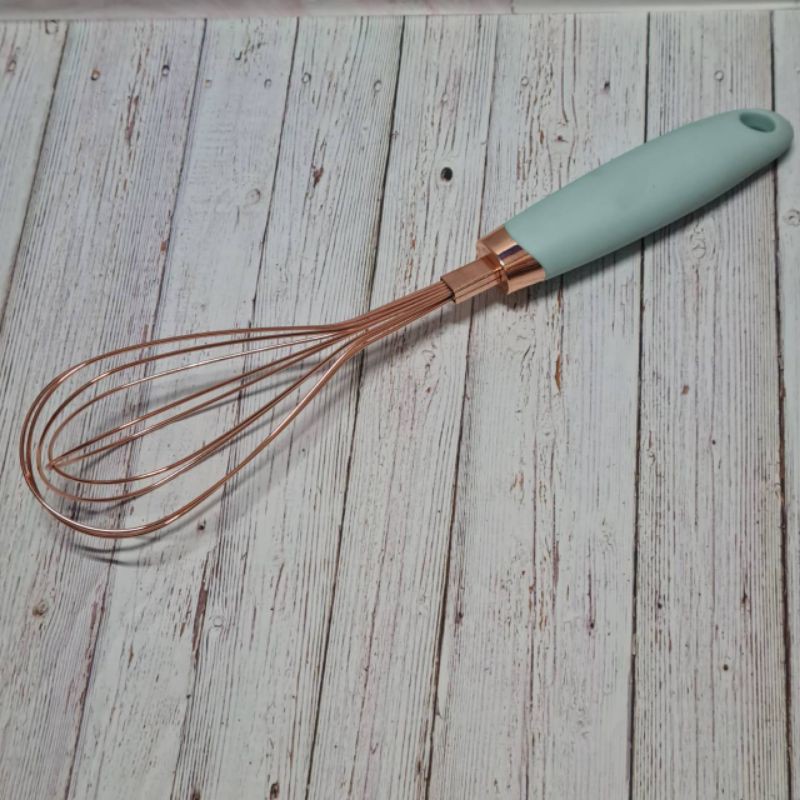 Rose gold Whisk silicone handle / stainless whisk dengan gagang silicone