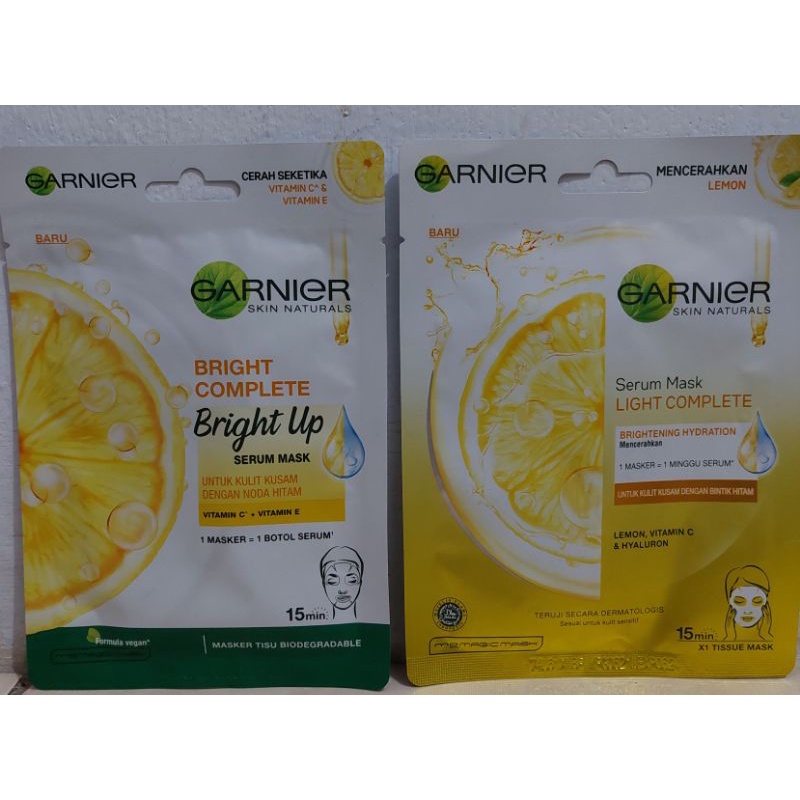 Garnier Serum Mask Bright/Light Complete Masker Wajah Bright Up 28gr 28 gr