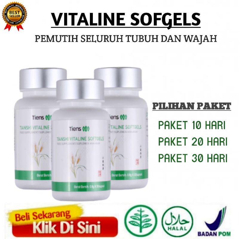 [TERLARIS]VITALINE SOFGELS||KAPSUL PEMUTIH SELURUH TUBUH DAN WAJAH