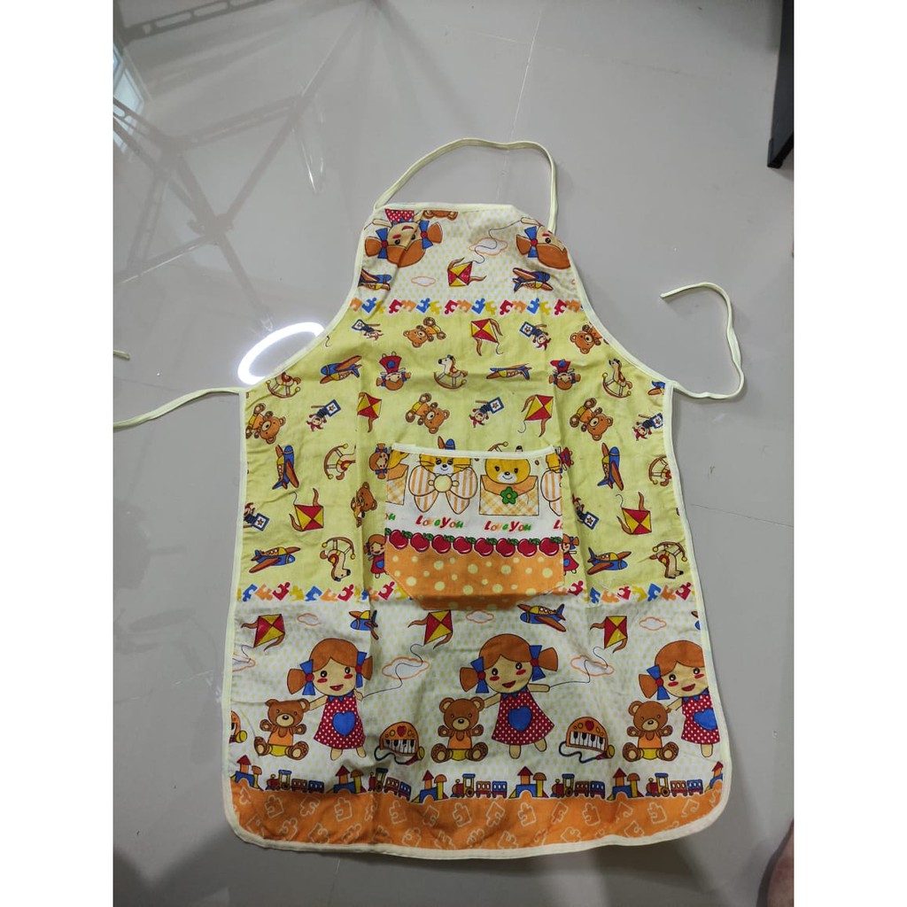 Celemek Dapur / Apron Masak Motif Random Celemek Karakter Kartun Lucu Murah Grosir Korean Apron