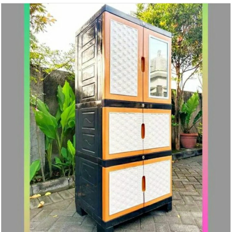 8.8 || Lemari aquose 4 susun jumbo//Lemari plastik jumbo 4 susun plus kaca//Lemari plastik plus kaca