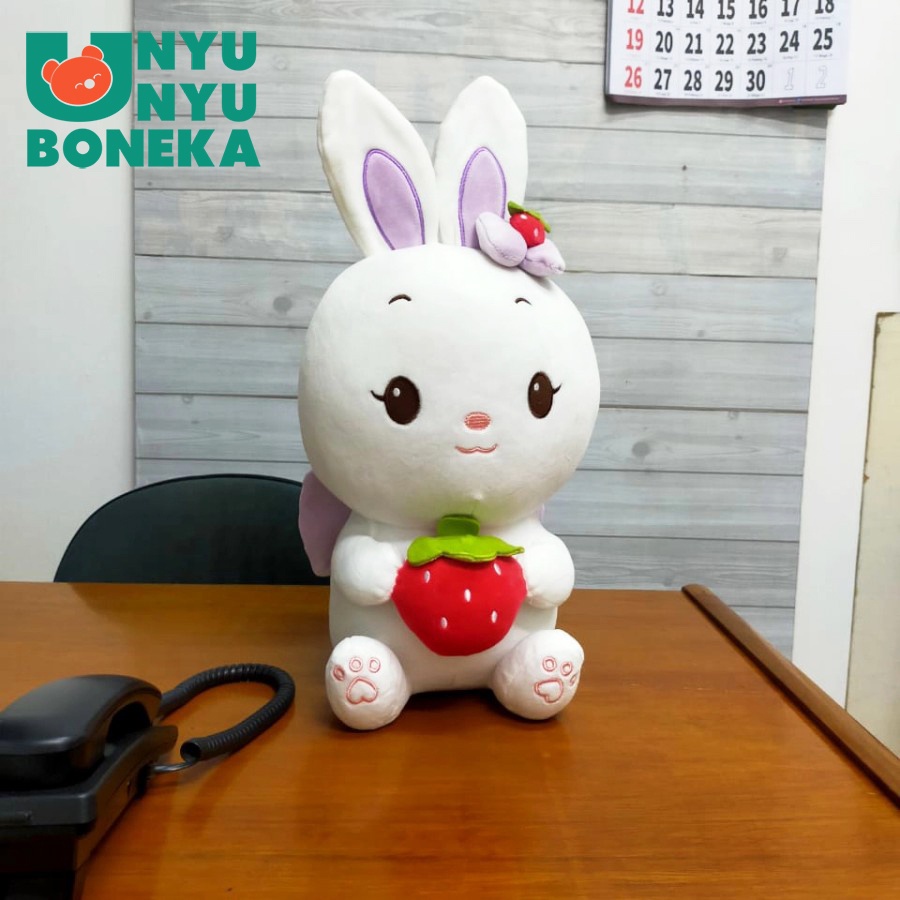 Boneka Rabbit Strowberry Size 11&quot;/27cm/HadiahSouvenirkelinci