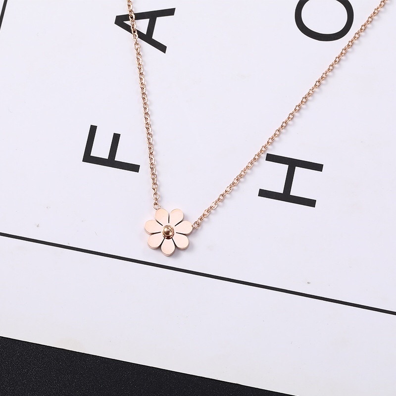 Kalung Titanium Bunga Daisy Formal Korea Fashion Style