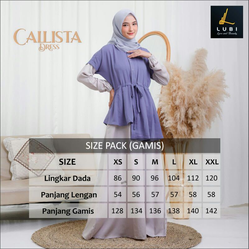 GAMIS CAILISTA DRESS /GAMIS ORI TERBARU BY LUBY