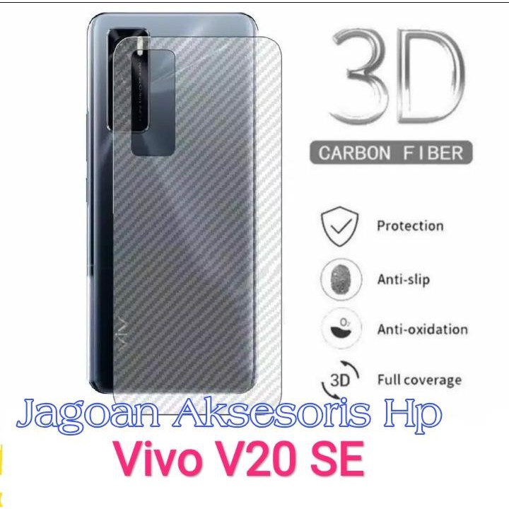 GARSKIN Sticker Carbon VIVO V20 SE Skin Carbon Transparan Fiber Protection Back Sticker Carbon