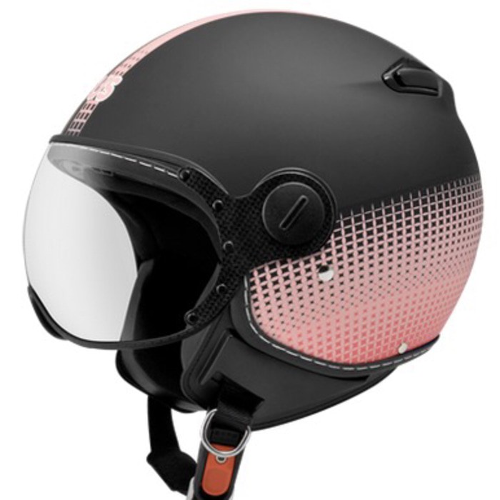 zeus 210 matt black doff pink hitam doff helm retro bogo pilot