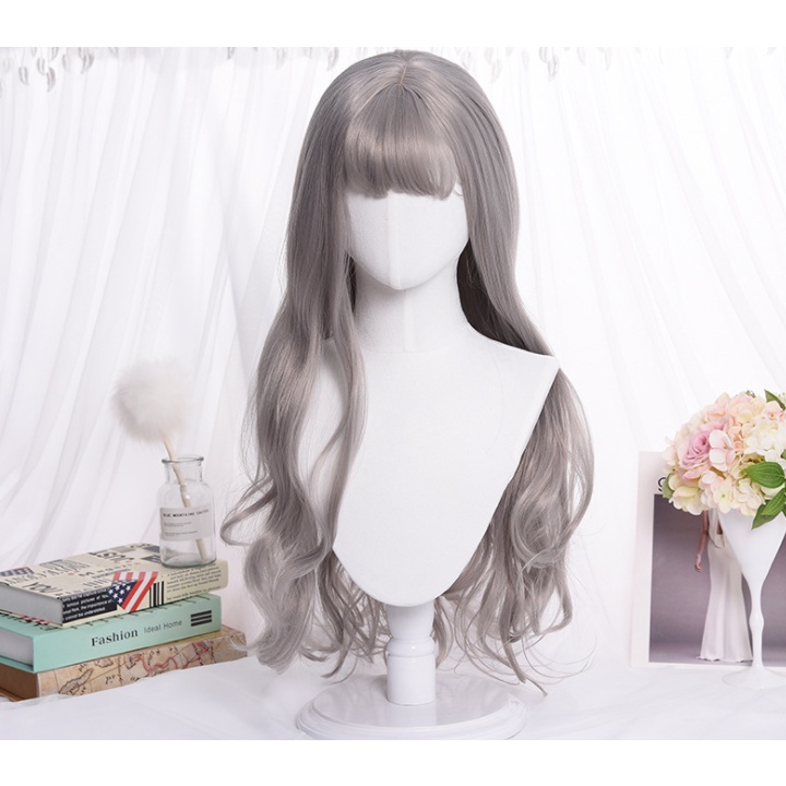 WDA-20 wig daily lolita jepang wavy rambut palsu lurus panjang hitam