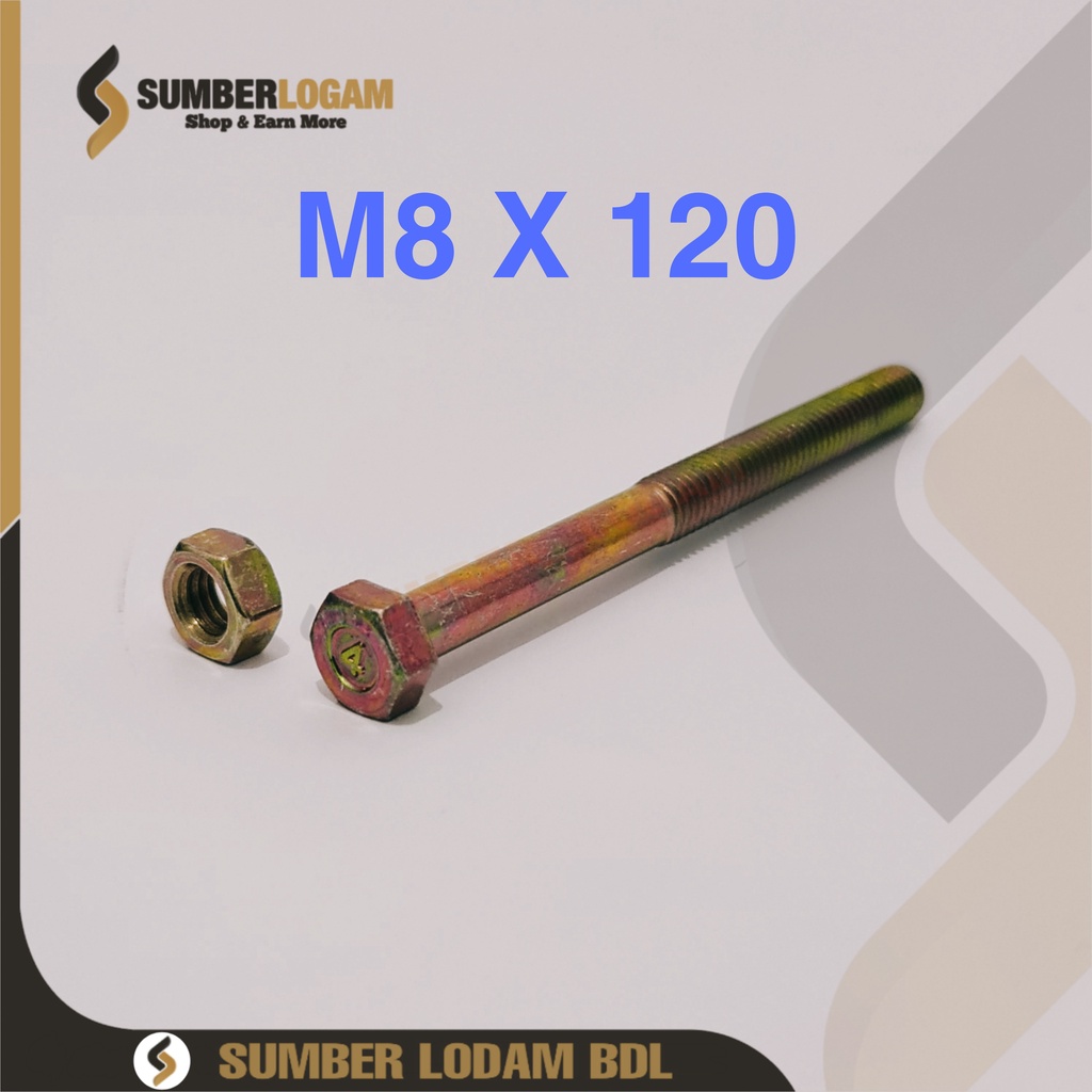 BAUT MUR HEX KUNING M8 X 120