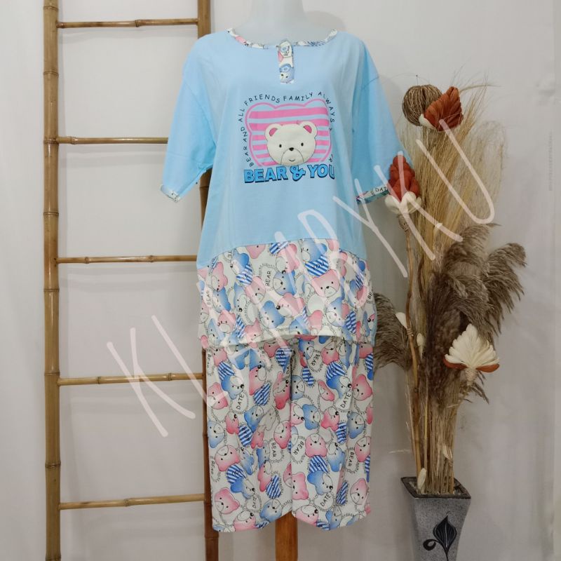 Baju Tidur Wanita Dewasa Lengan Pendek Celana Pendek Ukuran Jumbo by Sielie Premium