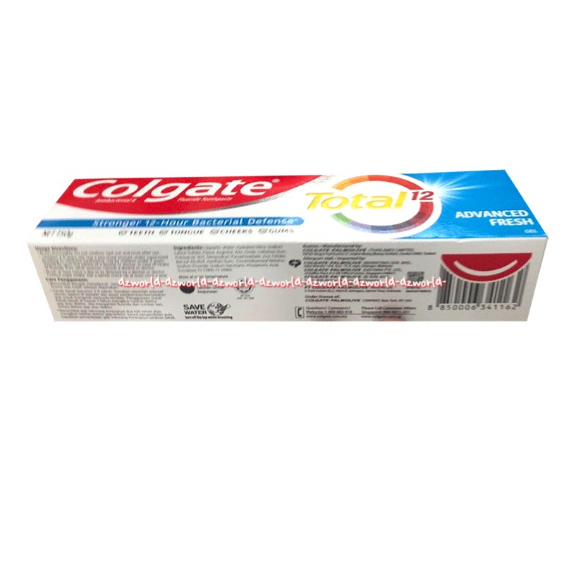 Colgate Total 12 Advanced Fresh 150gr Stronger 12 Hour Bacterial Defense Odol Pasta Gigi Colgate Toothpast Colgat Kolget