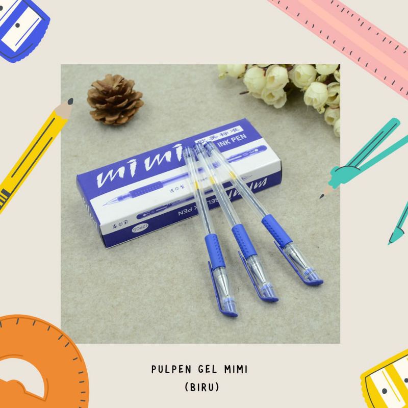 Pena Biru Pulpen Bolpoint Ballpoint pen gel Biru kantor koarakter sekolah