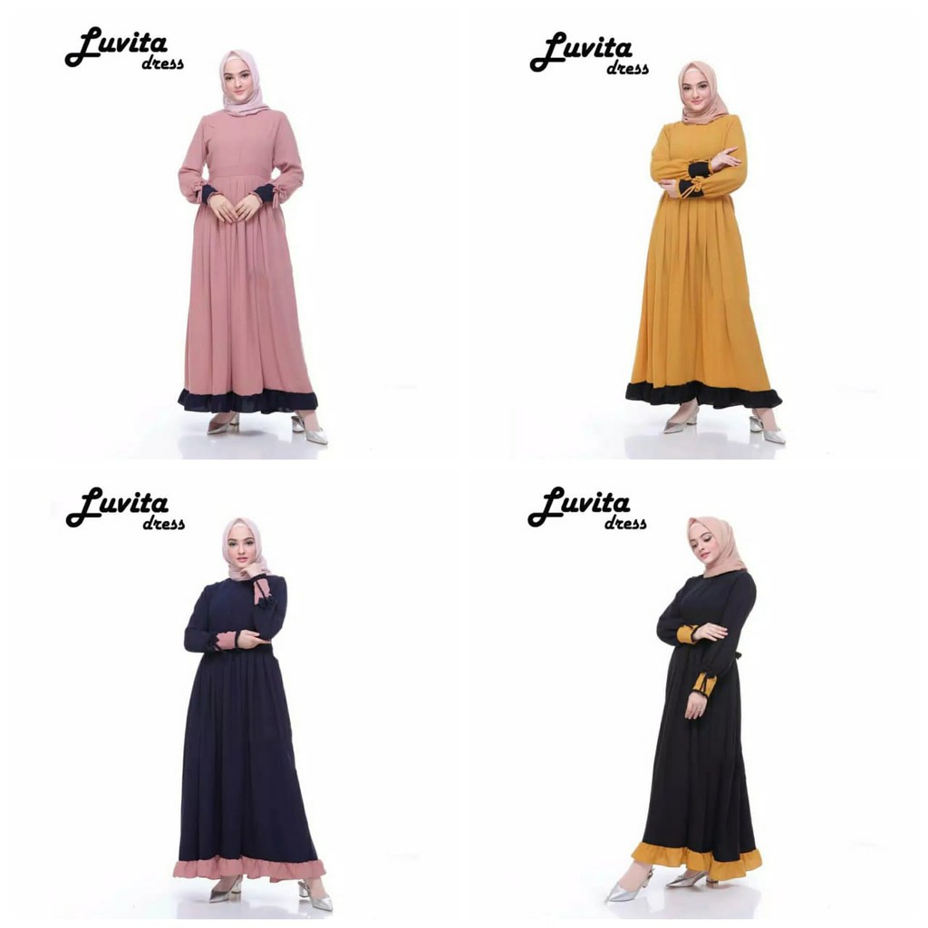 Disc 50% LUVITA DRESS - FLOTTILICIOUS / DRES MUSLIM / GAMIS MURAH / GAMIS MUSLIM / GROSIR BAJU ONLINE