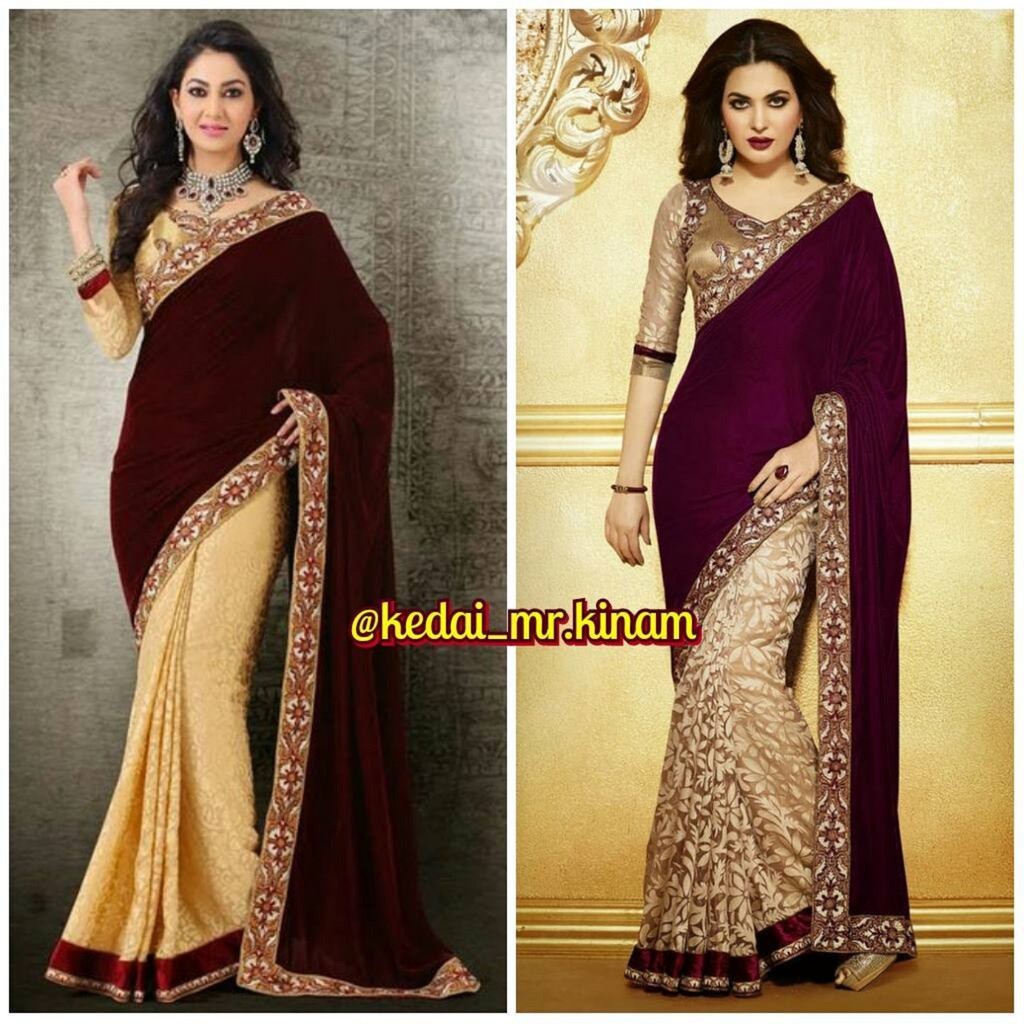 SAREE INDIA [GOLD BLUE] | KAIN SAREE INDIA | SAREE LILIT INDIA | BAJU INDIA