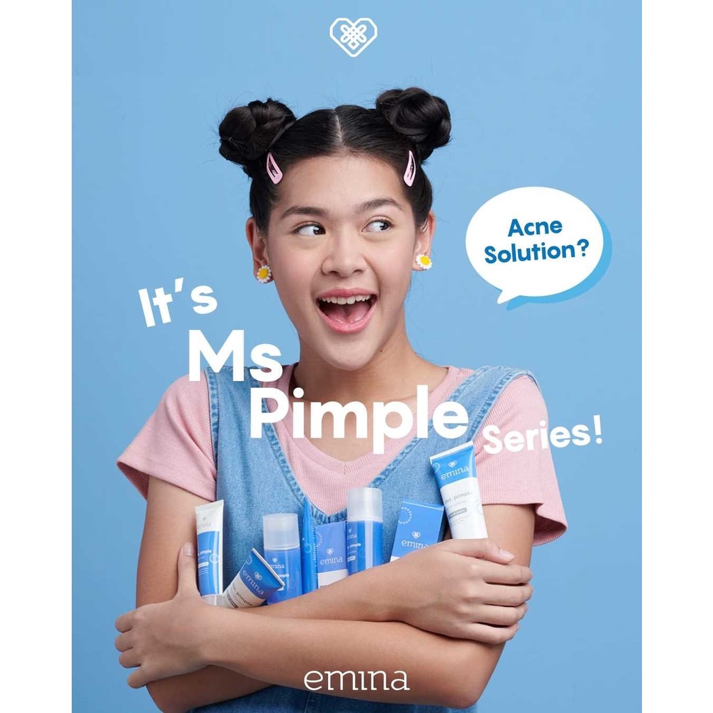 EMINA Ms. Pimple Acne Solution Series [ LOOSE POWDER SEBUM / SPOT GEL 20 ML / MOISTURIZER GEL 20 ML / TONER 50 ML / FACE WASH 50 ML ]