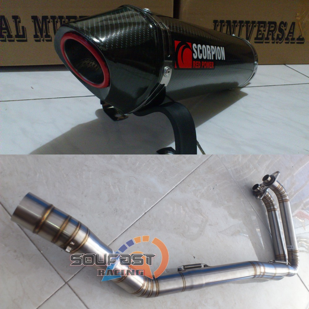 knalpot racing scorpion fullsystem ninja250 fi karbu dan ninja 250cc 2018