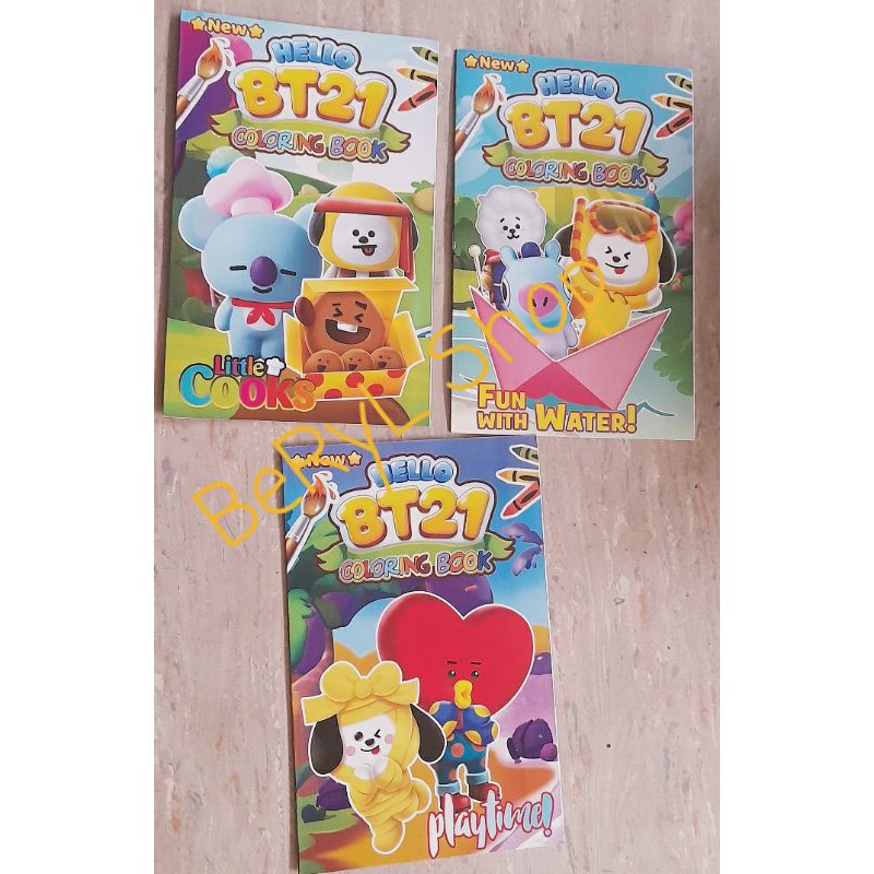 Buku Mewarnai Motif Karakter Anak Cewek dan Cowok BT21 dan banyak lagi