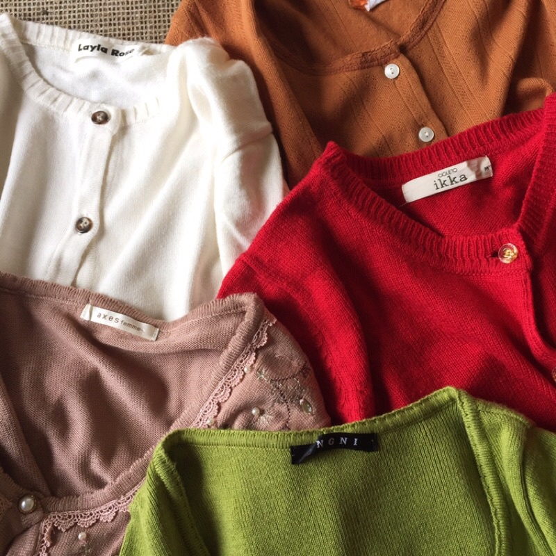 [BISA COD✅] Cardigan Thrift/Knitwear Rajut Atasan Wanita All Brand-0