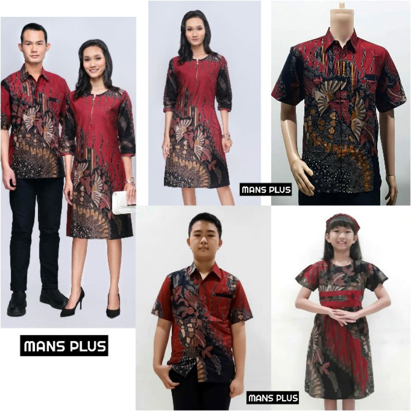 Dress Batik Jumbo Modern 4L 5L Tunik Big Size XXXXL Lengan ¾ Batik Seragam Kerja Wanita VVK