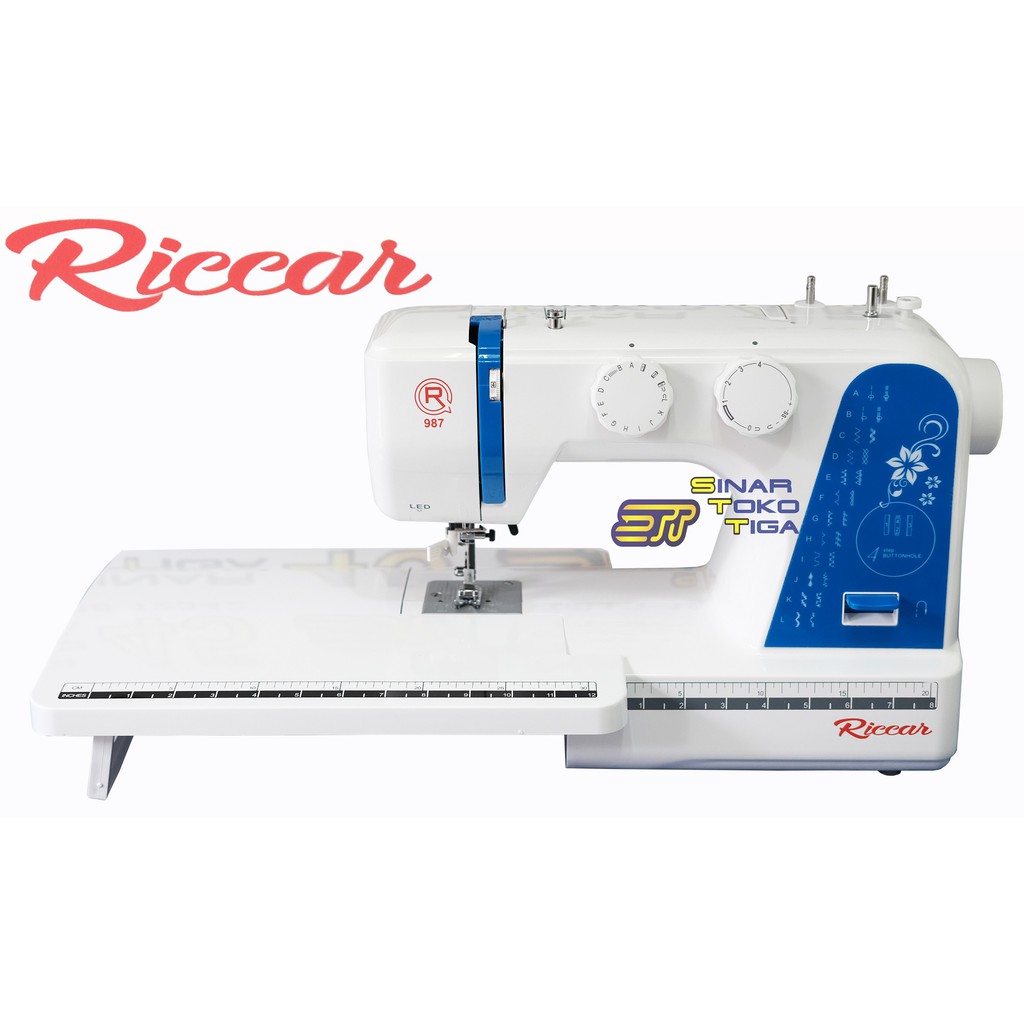 RICCAR 987 MESIN JAHIT TEBAL PORTABLE MULTIFUNGSI PEMULA / 987 XT EXTENTION TABLE