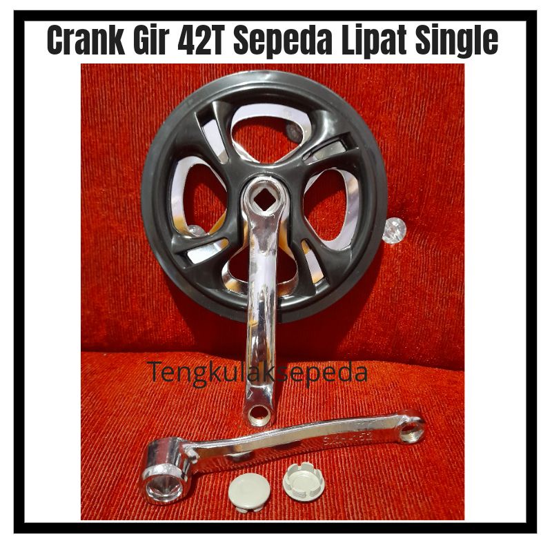 Crank set Gir Sepeda Lipat 42T Piringan Single Jenis BB Bracket As Tengah Kotak